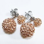ツインジュエルボールピアス/オレンジ