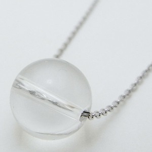 一粒の天然石シルバーネックレス/水晶