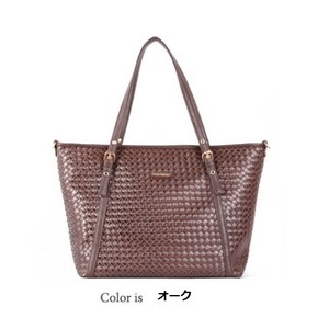メッシュデザインのシンプルトートバッグ/オーク