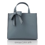 柔らか素材の仕切り付トートM/グレイブルー