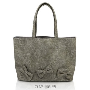 アンティーク加工♪リボンが可愛いトートバッグ/オリーブ