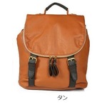 色使いが可愛い♪全12色カラフル小ぶりリュック/タン