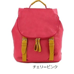 色使いが可愛い♪全12色カラフル小ぶりリュック/チェリーピンク
