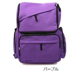 斜めポケットがポイント！ポケットいっぱいスリムリュック/パープル【ユニセックス】