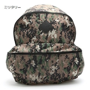 アウトドア、通学に最適！大きめサイズにぷっくりポケットリュック/ミリタリー【ユニセックス】