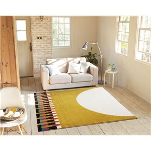 スミノエ ラグマット NEXTHOME AMICA RUG 200×200cm 正方形 イエロー 【日本製】