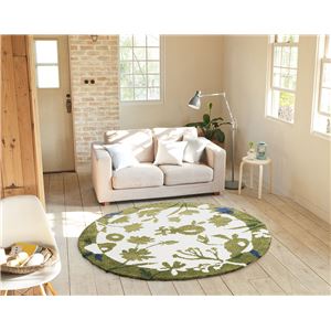 スミノエ ラグマット NEXTHOME SPRING RUG 150×150cm グリーン 【日本製】