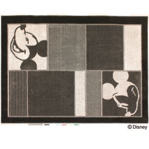 スミノエ DISNEY DRM-1008ラグ MICKEY／Fine Streak RUG 140×200cm ブラック 【日本製】