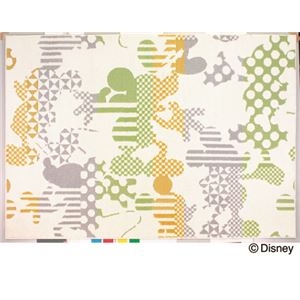 スミノエ DISNEY DRM-1011ラグ MICKEY／Kika silhouette RUG 140×200cm グリーン 【日本製】