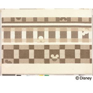 スミノエ DISNEY DRM-1012ラグ MICKEY／Texture line RUG 100×140cm アイボリー 【日本製】