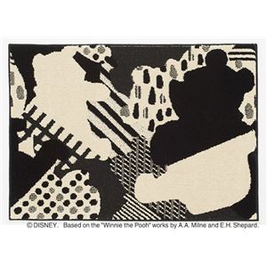 スミノエ DISNEY DRP-1042ラグ POOH／Collage RUG 95×130cm ブラック 【日本製】