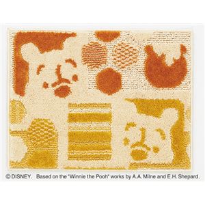 スミノエ DISNEY DMP-5006キッチンマット POOH／Hide-and-seek KITCHEN MAT 45×60cm オレンジ 【日本製】