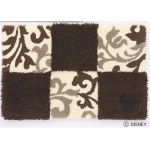 スミノエ DISNEY DMM-4027マット MICKEY／Checker board MAT 50×80cm ブラウン 【日本製】