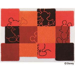 スミノエ DISNEY DRM-4013ラグ MICKEY／Patchwork RUG 100×140cm レッド 【日本製】