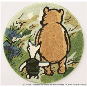 スミノエ DISNEY DRP-4035ラグ POOH／Friend RUG 90×90cm グリーン 【日本製】