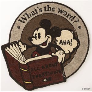 スミノエ DISNEY DRM-4032ラグ MICKEY／Dictionary RUG 110×110cm ブラウン 【日本製】