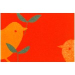 デザインライフ 玄関マット 室内/屋内用 KOTORI(コトリ) 50×80cm レッド 【日本製】