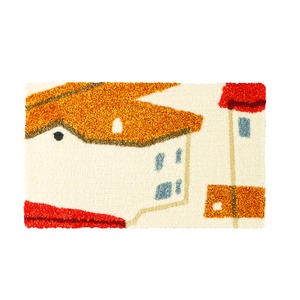 デザインライフ 玄関マット 室内/屋内用 YANEIRO(ヤネイロ) 45×75cm オレンジ 【日本製】