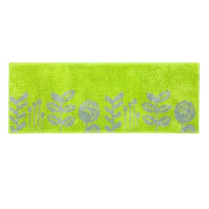 デザインライフ キッチンマット MICHIKUSA(ミチクサ) 45×240cm イエローグリーン 【日本製】