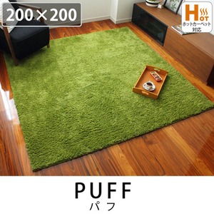 スミノエ ホットカーペットカバー ラグ パフ 200×200cm(約2帖) グリーン