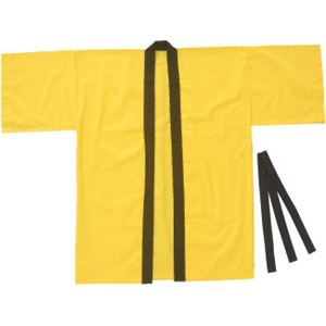 （まとめ）アーテック カラー布製ハッピ 大人用 L 黄 【×5セット】