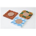 （まとめ）アーテック 木彫コースター3枚組 【×15セット】
