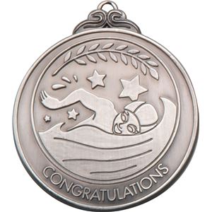 （まとめ）アーテック メダル 「水泳」 銀 【×15セット】