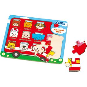 （まとめ）アーテック 木製パズルアニマルバス 【×30セット】