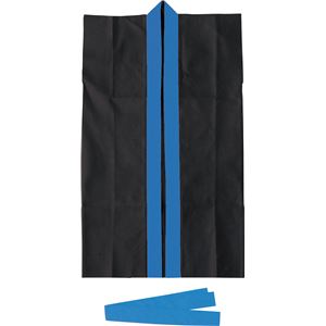 （まとめ）アーテック ロングハッピ不織布 S（ハチマキ付）黒（青襟） 【×30セット】