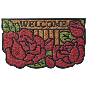 ローズコイヤーマット(バラ柄玄関マット) 【2輪】 45cm×75cm