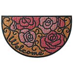 ローズコイヤーマット(バラ柄玄関マット) 【半円】 45cm×75cm
