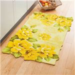 幸せのイエローローズマット(玄関マット/キッチンマット) 【5： 長方形/約85cm×55cm】 滑りにくい加工