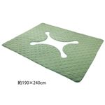 洗えるキルトタイプ掘炬燵(ごたつ)ラグマット 【1： 約190cm×190cm】 正方形 グリーン(緑)