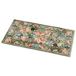 シルクタッチ玄関マット 【1： 約80cm×50cm】 レーヨン100％ グリーン(緑) 〔室内/屋内用〕