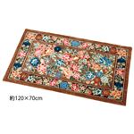シルクタッチ玄関マット 【1： 約80cm×50cm】 レーヨン100％ ブラウン 〔室内/屋内用〕