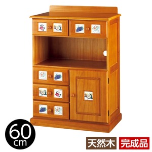サイドボード/リビングボード (南欧風家具) 【3： 幅60cm】 木製 ライトブラウン 【完成品】