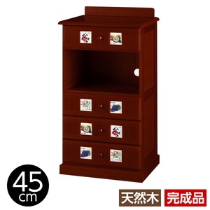 サイドボード/リビングボード (南欧風家具) 【2： 幅45cm】 木製 ダークブラウン 【完成品】