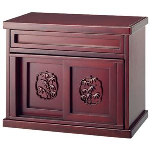 仏壇用彫刻下台(仏壇台チェスト) 【1： 幅50cm】 木製(天然木) 供物台/引き出し付き 【完成品】