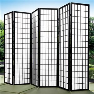 障子風スクリーン(パーテーション/ 衝立) 【3： 6連】 木製(天然木杉材)/張地：不織布