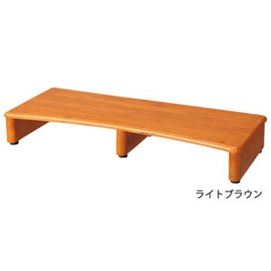天然木玄関台(踏み台) 【3： 幅90cm】 木製 アジャスター付きライトブラウン