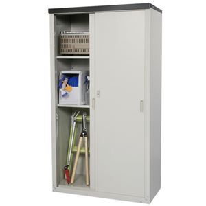 スチール製屋外収納庫(物置) 【2： 高さ132cm】 鍵付き 日本製