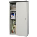 スチール製屋外収納庫(物置) 【2： 高さ132cm】 鍵付き 日本製