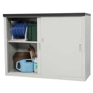 スチール製屋外収納庫(物置) 【4： ワイド】 鍵付き 日本製