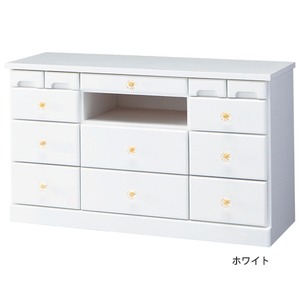選べる引き出しいっぱいリビングボード(サイドボード) 【4： 幅82cm×高さ48cm】 木製 ホワイト(白)