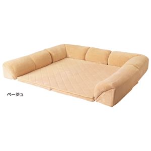 ゆったり・まったりクッション一体型ラグマット 【2： 15mm厚/L字型/大】 ブラウン