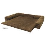 ゆったり・まったりクッション一体型ラグマット 【4： 15mm厚/U字型/大】 ブラウン