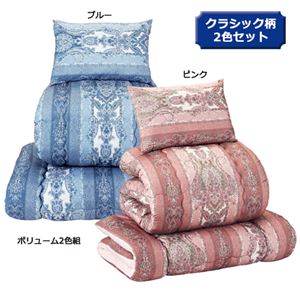 2色組布団6点セット 【1： レギュラータイプ/2色組み】 シングルサイズ クラシック柄