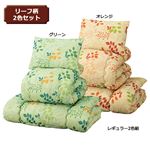 2色組布団6点セット 【1： レギュラータイプ/2色組み】 シングルサイズ リーフ柄