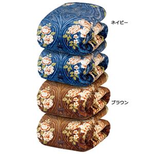 綿入りマイヤー毛布布団セット 【1： シングル4枚組み(ブラウン×2/ネイビー(紺)×2)】