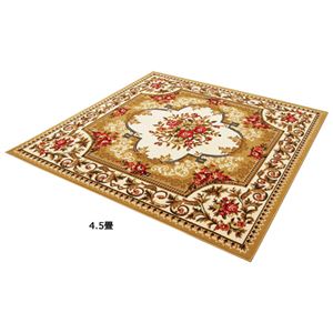 ウィルトン織カーペット 【4： パーソナル 約170cm×170cm】 正方形 王朝ベージュ